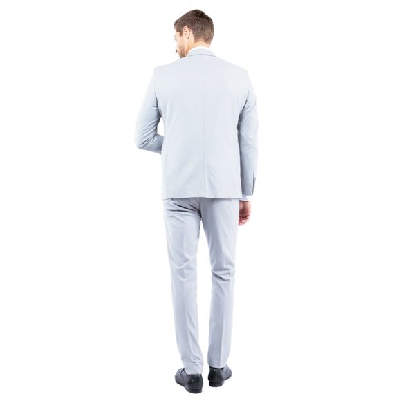 4-Way Stretch Mens Suit Set, 3-Piece Grey - Picture 5 of 7